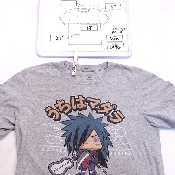 Funco Pops Naruto Casual Graphic T Shirt Adult Mens Size Medium M Gray - Picture 9 of 9